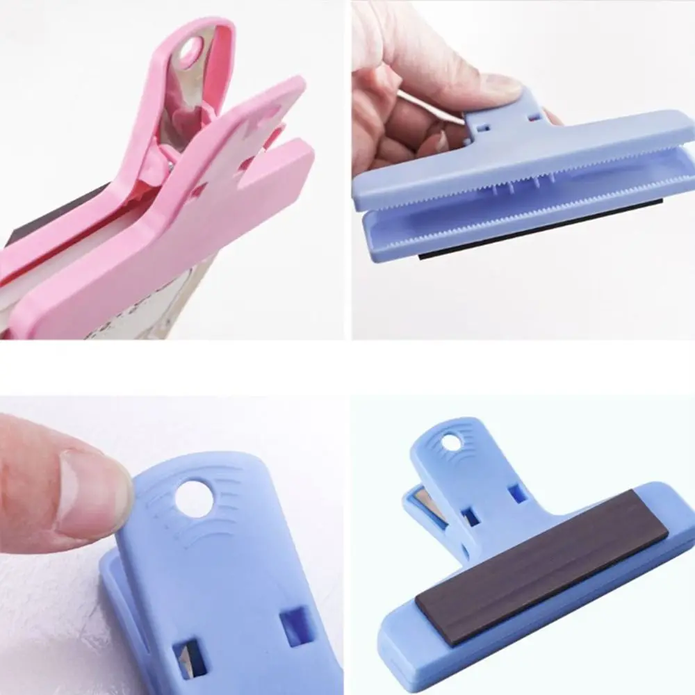 Macaron Color Magnetic Paper Clamp Scrapbooking Journaling Memo Paper Folder Hand Account Securing Clip Home Kitchen