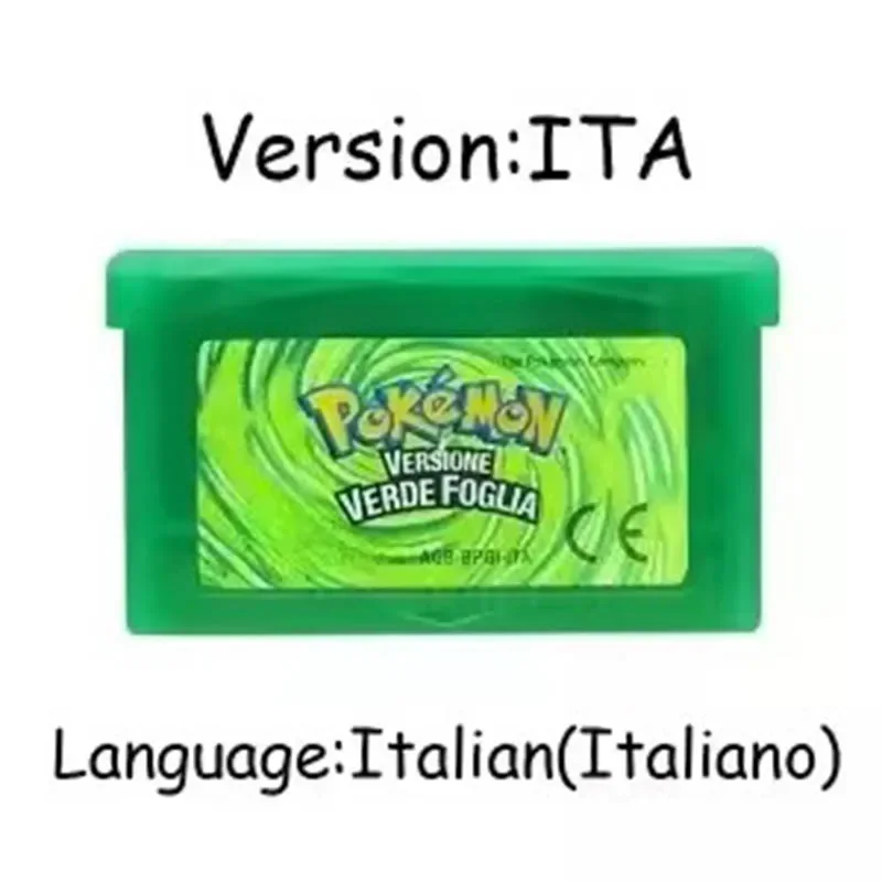 Pokemon-Serie Emerald FireRed Leafgreen Ruby Sapphire 5 Versionen GBA-Spiel in Box für 32-Bit-Videospielkonsole