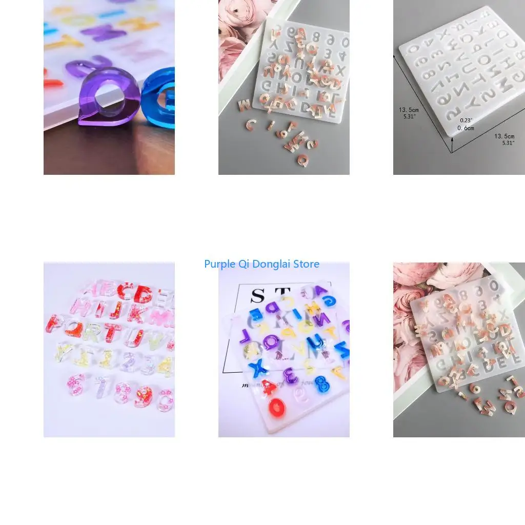 L21E DIY Polymer Clay Crafts UV Epoxy Mold Letters Numbers Silicone Mould