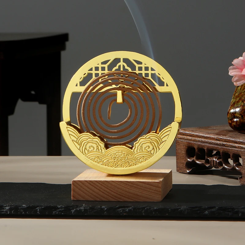 Metal Incense Holder Retro Coil Incense Burner Mosquito Incense Tray Aromatherapy Incense Burner Home Art Decoration
