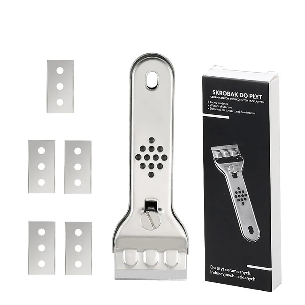 Multi functional stainless steel blade scraper, glass ceramic stove cleaner, car sticker remover, suitable for home cleaning