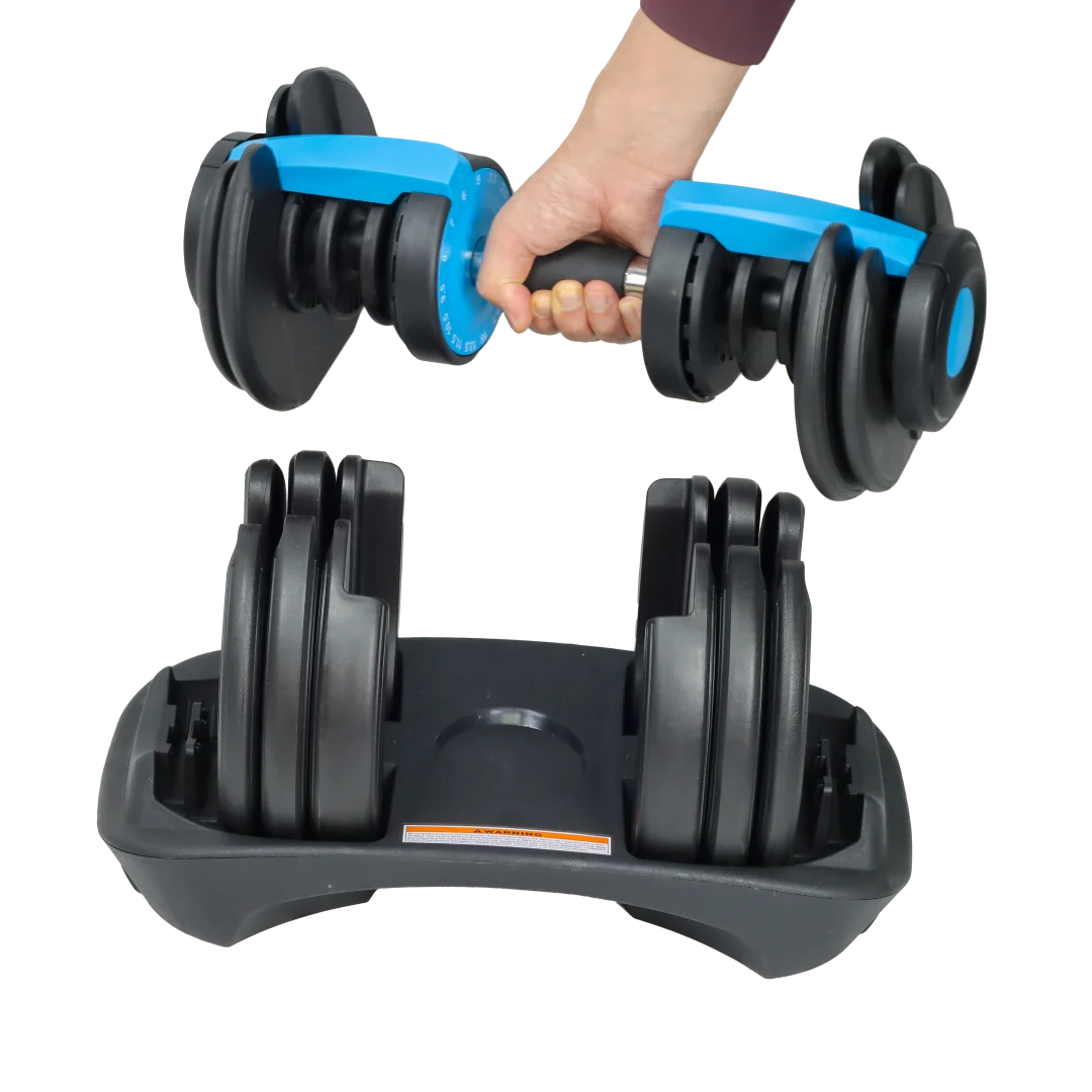 15-in-1 Adjustable Dumbbells 5-52.5lb Quick Adjust Non-slip Handle Weights with Tray for Home Strength Training