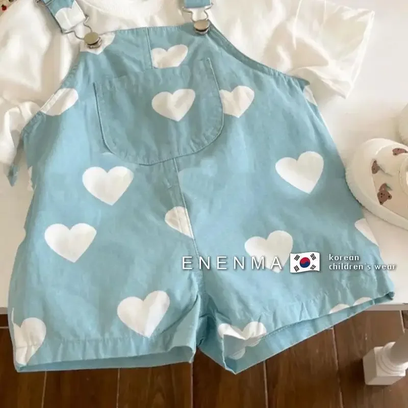 2024 Baby Boys Girls Summer Clothing Love Printed Rompers Pants Comfortable Overalls Kids Children Birthday Clothes Trousers