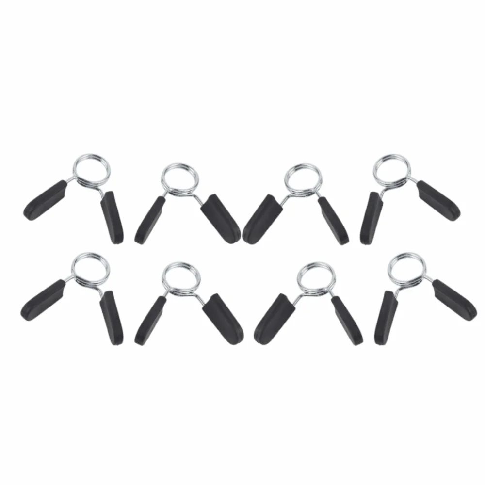 8PCS Steel Barbell Lock Clamp Ergonomic Spring Loaded Dumbbell Lock Clamp Black Plastic Mini Standard Spring Colla