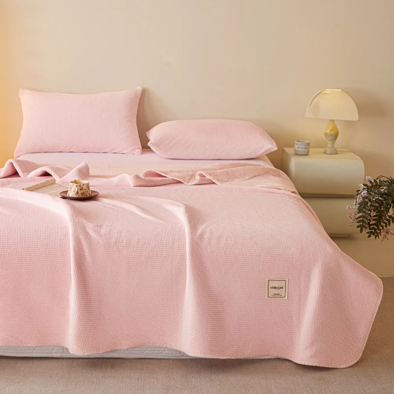 Soft Waffle Fleece Bed Blanket Lightweight Plush Blanket for Sofa Couch Bedroom Fluffy Milk Velvet Bed Cover Universal Quilt