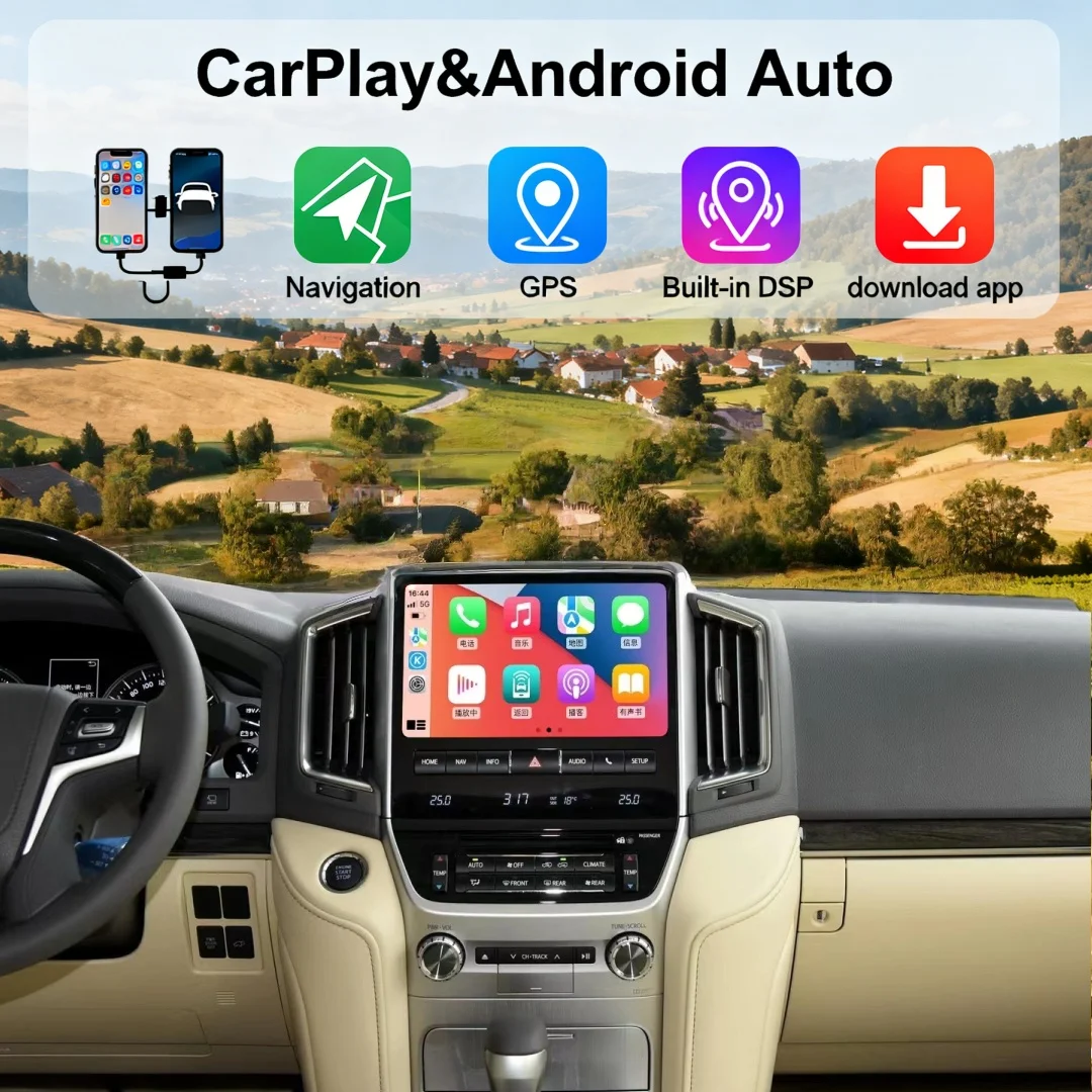 For Toyota Land Cruiser VXR J200 LC200 2008-2021 Carplay Android Car Multimedia Stereo Player Radio GPS Navigation DSP Head Unit