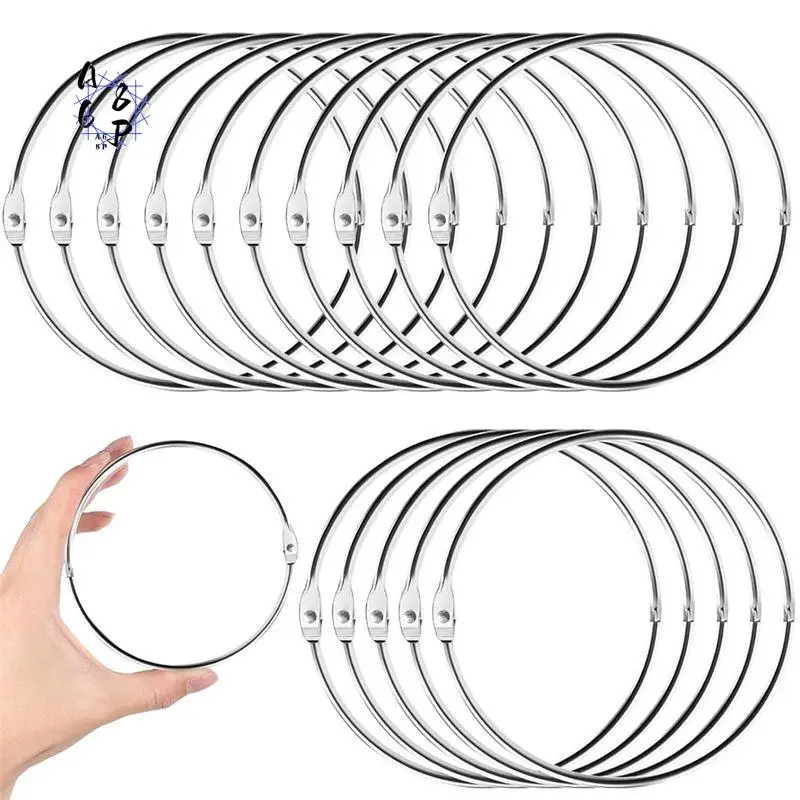 A68P-15 Pack 4 Inch Loose Leaf Binder Rings Metal Paper Rings Extra Large Nickel Plated Steel Book Keychain Key Binder Rings
