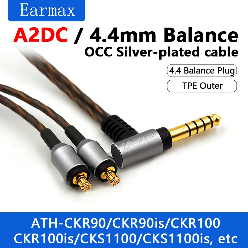 

For Audio Technica ATH-CKS1100 CKR90 CKR90IS CKR100IS CKS1100IS CKR100 A2DC Replaceable Headset 2.5mm 3.5mm 4.4mm Balance Cable