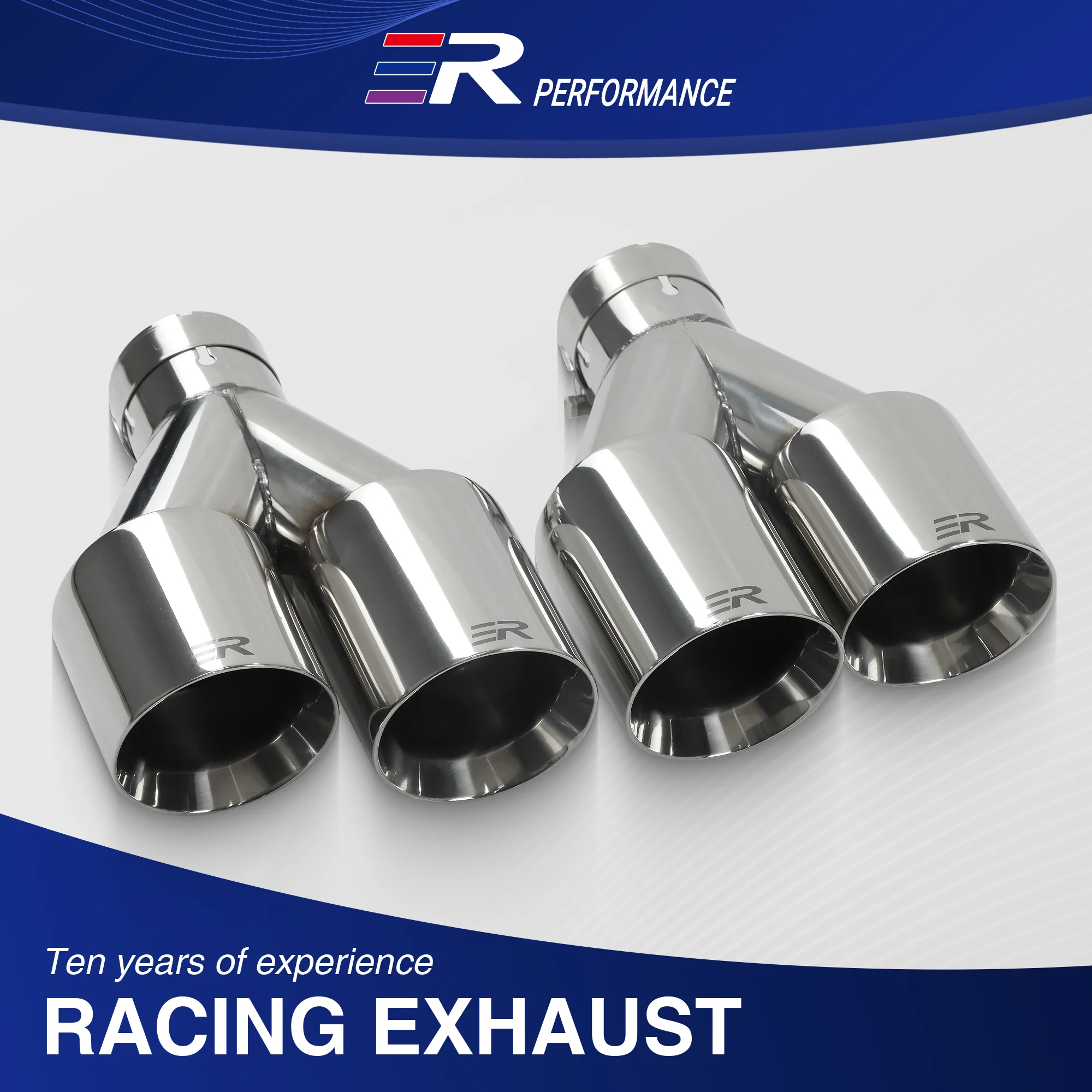 

Exhaust Racing Car modify Exhaust Tips double Exit Exhaust Pipe Nozzle Decoration two-tier Stainless tail Pipes Muffler