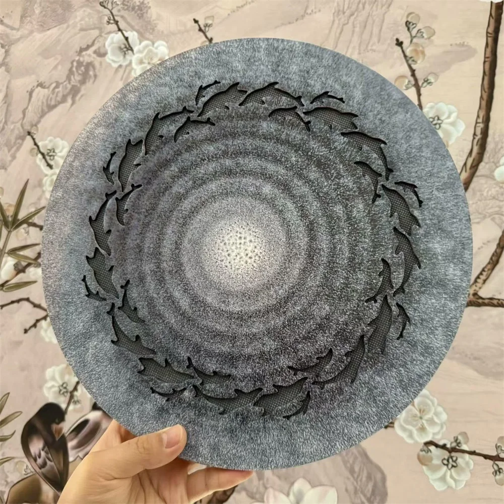 أسطوانة تيار من الخشب الصلب 12 بوصة عالية الجودة ، أسطوانة يد بتصميم جديد مع نمط جميل لليوجا والتأمل ، صوت موجات البحر