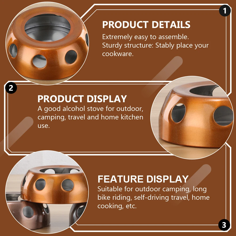 

Alcohol Stove Stainless Steel Camping Cookware Outdoor Bracket Support Durable RustProof LongTerm Use Safe Travel Home Kitchen