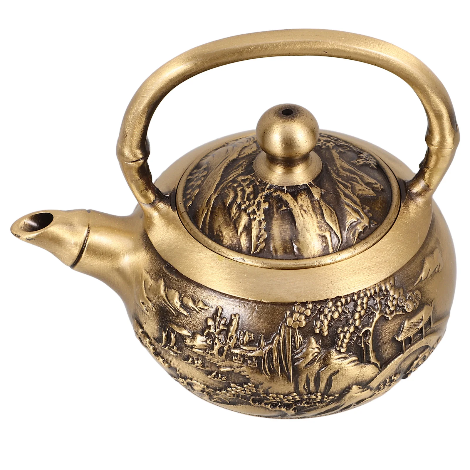 

Vintage Style Mini Copper Handle Teapot nament Home Kitchen Decor Retro Mini Kettle Decoration Unique Design for Room Bar Office