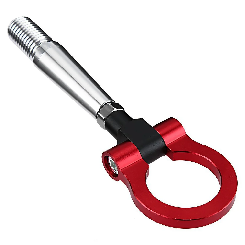

Red Aluminum Tow Hook Front Rear Bumper Replacement Foldable Design Durable Car Tow Ring Metal Hook Safe Towing