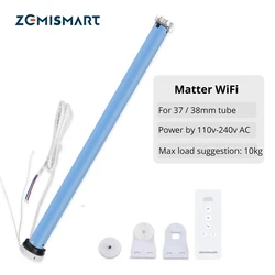 Zemismart Matter Over WiFi 2N Roller Shade Blinds Motor for 37 38mm Tube Homekit Google Home Alexa Control Smart Shutter Engine