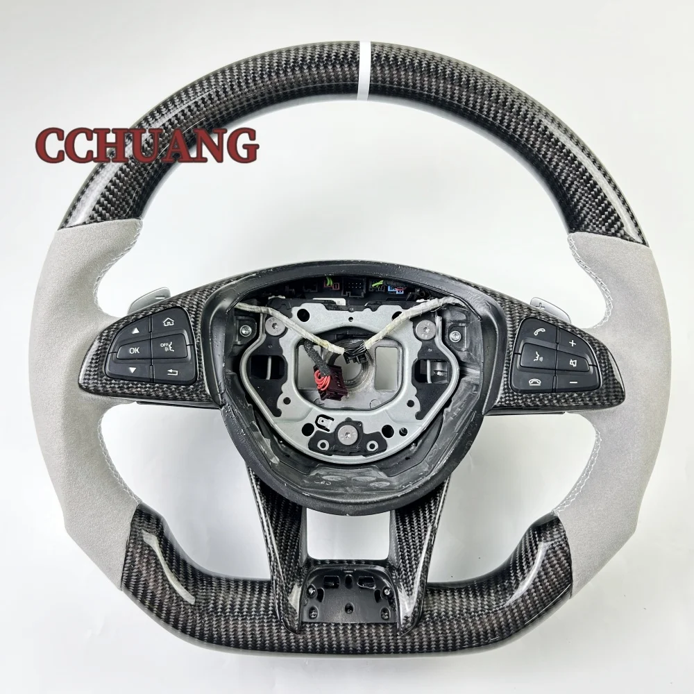 

Custom Car Interior Accessories Alcantara Carbon Fiber Steering Wheel Mercedes AMG W204 W205 C63AMG C43 2015-2018