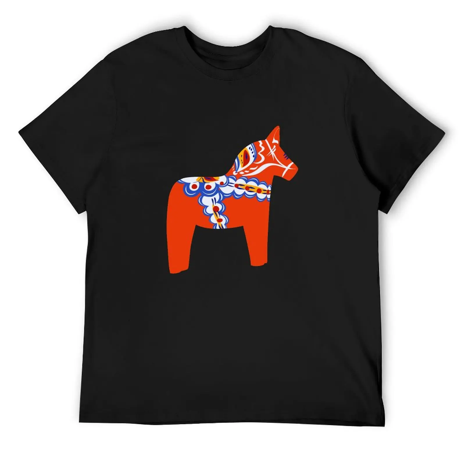 

Red Swedish dala horse T-Shirt quick-drying vintage anime shirt designer shirts shirts graphic compression shirt men