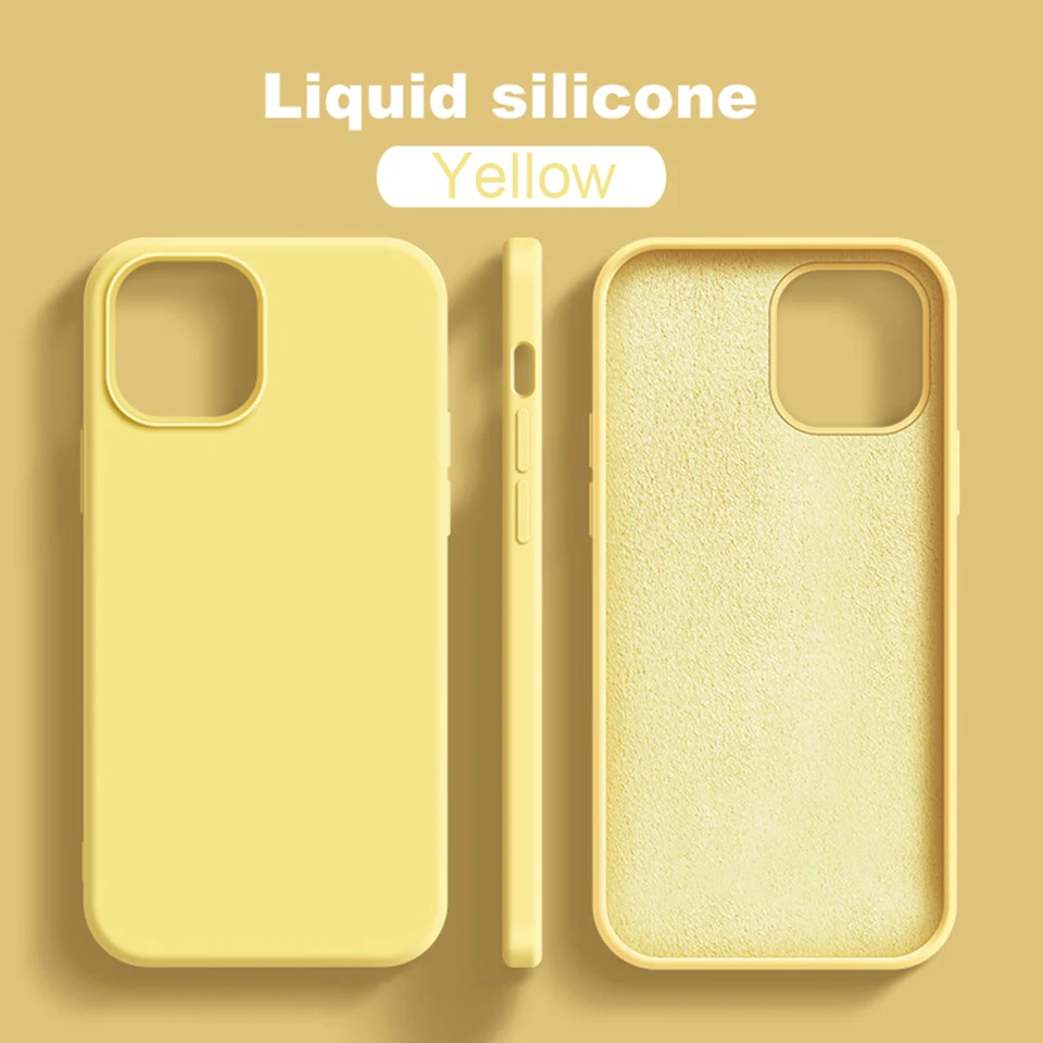 Funda de silicona líquida de lujo para iPhone 17 16 15 11 12 13 14 Pro Max, también para 7 8 Plus X XR, suave y resistente a golpes 6