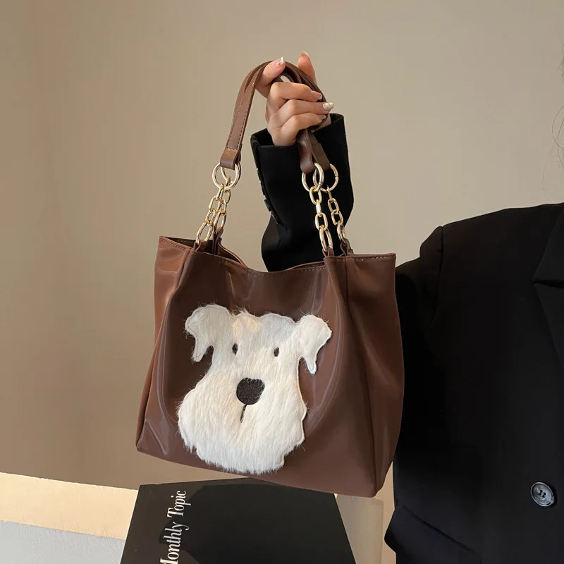 

2025 Vintage Cartoon Tote Bag - Oversized Shoulder Bag for Women, Cute Fall Underarm Purse