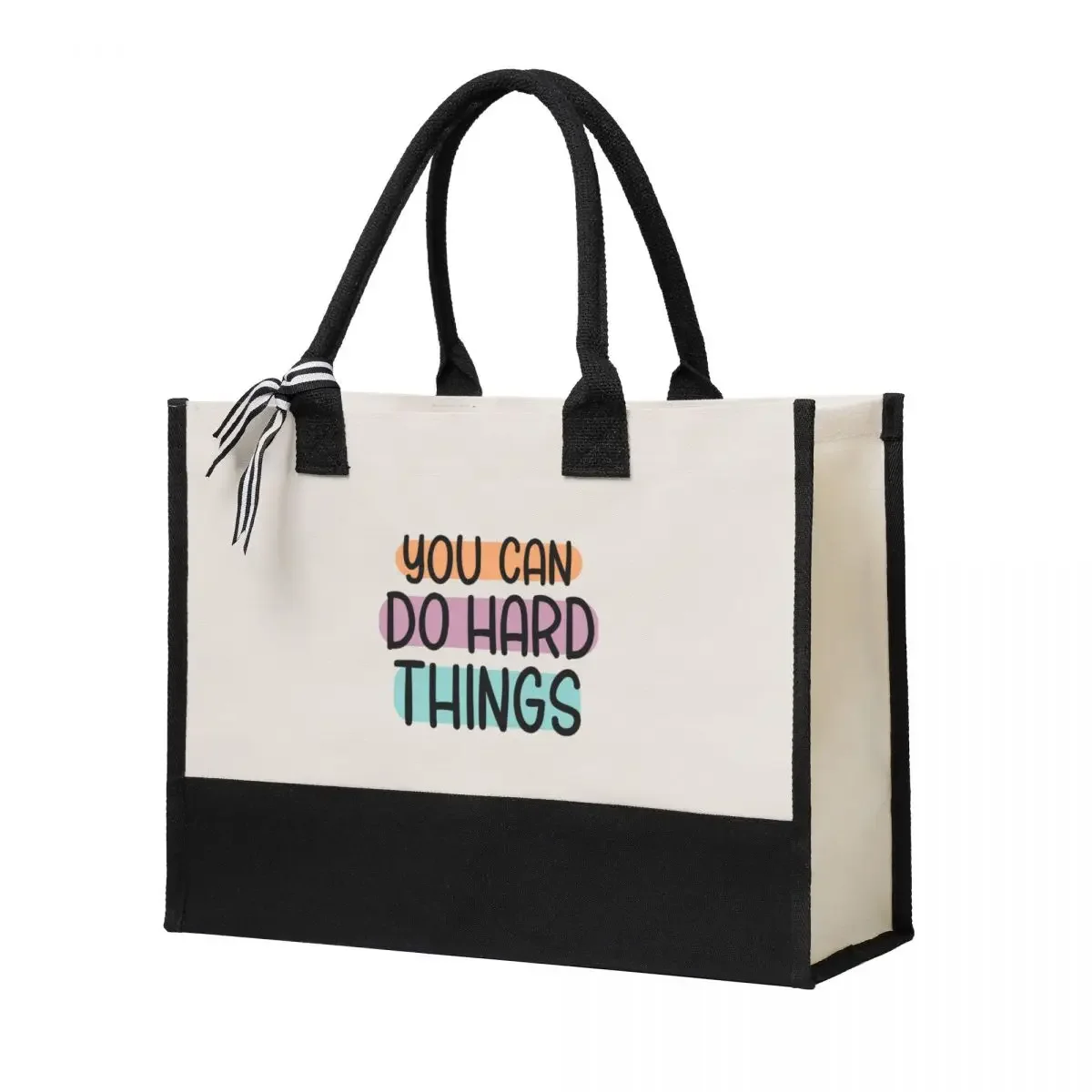 Canvas Gift Shopping Bag You Can Do Hard Things Is Inspirational Canvas Large Capacity Bag Customizable Quality Gifts