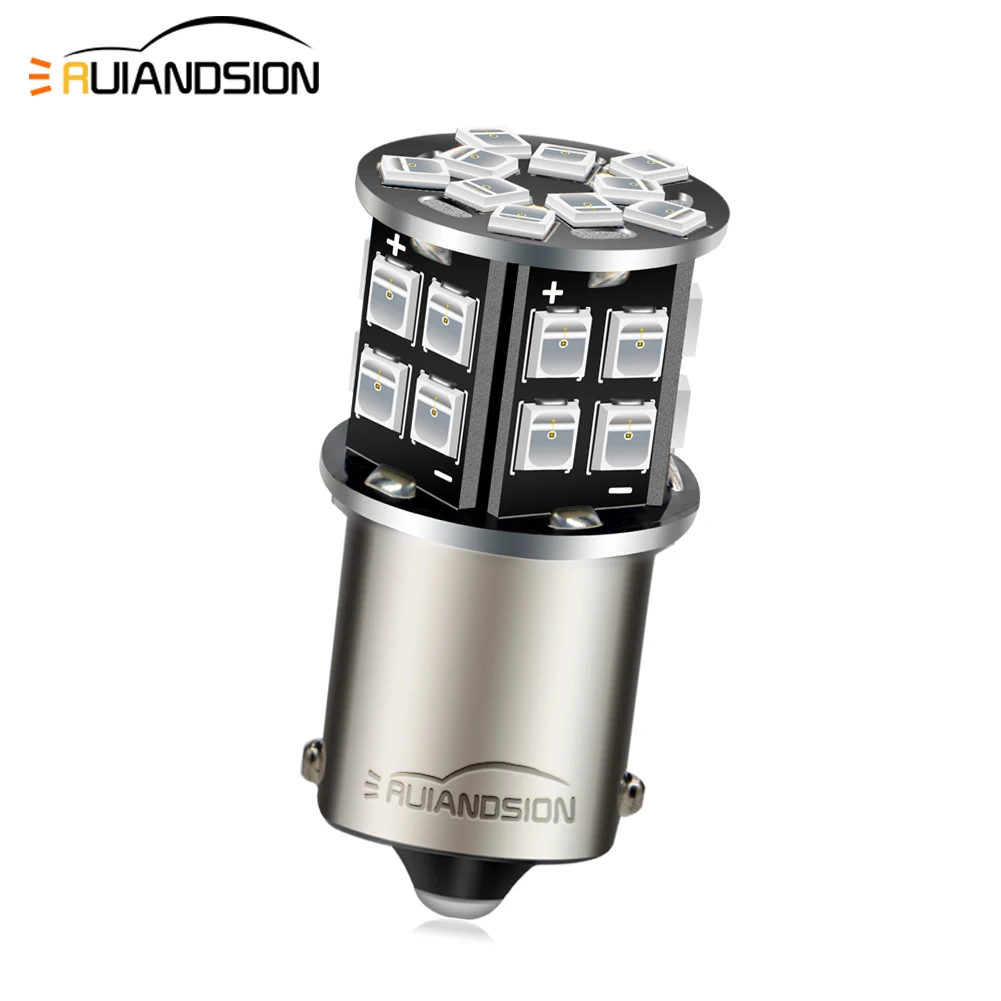 

1156 BA15S P21W LED Bulb Wide Voltage 12V 24V Dual Function Turn Signal Brake Light Amber for Car Truck Trailer RV Anti Flicker