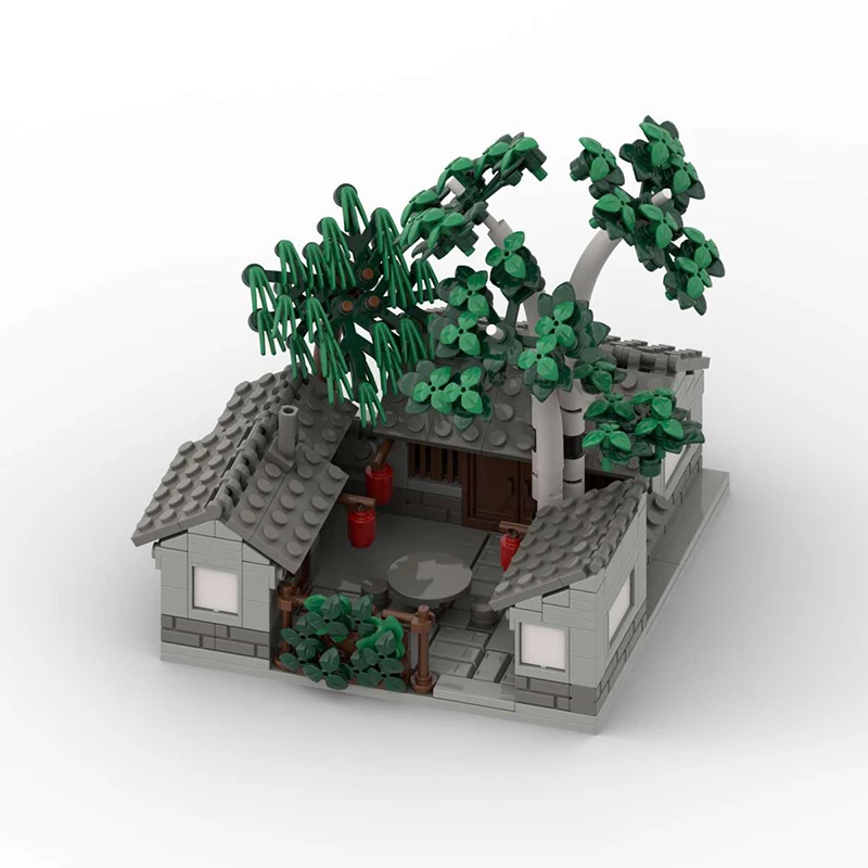 MOC Classic Chinese Ancient Style Architecture Street View Garden Landscape Building Block Model DIY Kid Toy Adult Birthday Gift