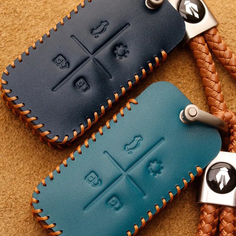 For Chery ICAR V27 2026 Leather Car Key Bag Case Wallet Holder Key Cover Key Chains Car Accessories