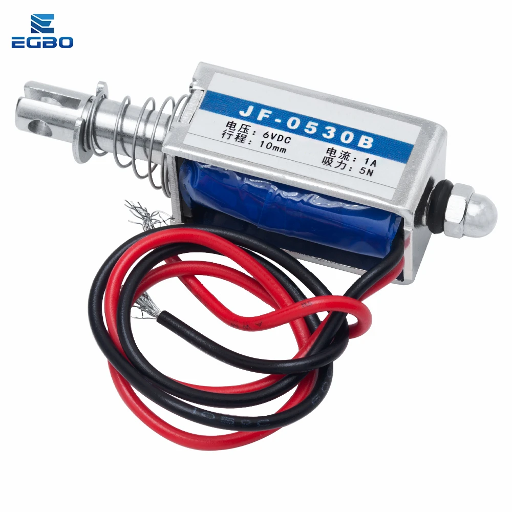 1 قطعة JF-0530B تيار مستمر 6 فولت 12 فولت 24 فولت دفع وسحب نوع JF-0530B فتح الإطار الكهرومغناطيسية قوة keepping 5N السفر 10 مللي متر الخطي الملف اللولبي