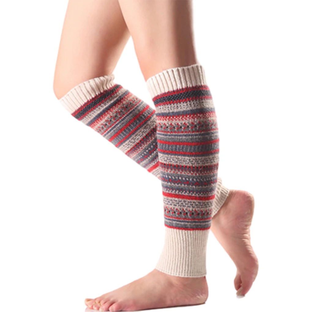 

Новые шерстяные женские зимние теплые гетры в стиле ретро, шерстяные вязаные высокие гольфы с манжетами, модные женские подарочные гетры 42 см