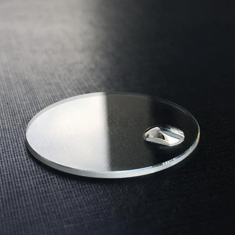 1.5mm Thick Date Window Watch Glass Round Flat Mineral Timepiece Crystal with Bubble Magnifier 25mm-36mm Diameter YZC891