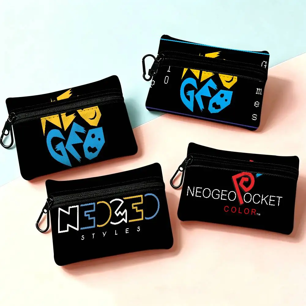 Retro ARCADE N-Neo G-Geo Anti-fade Oxford Cloth Small Zipper Coin Bag Lightweight Hanging Wallet For Coins ID Cards