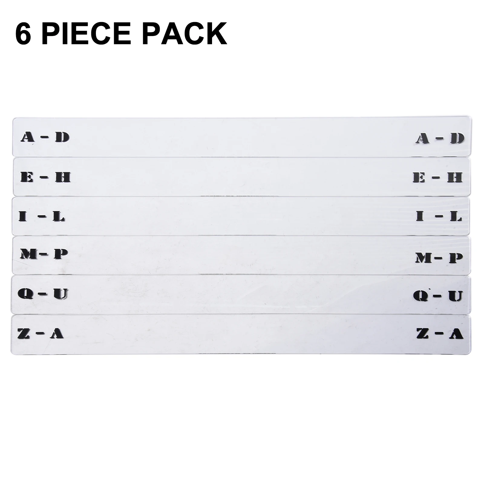 6ชิ้นตัวจัดอัลบั้มแบ่งช่องบันทึกสำหรับเก็บของชั้นเก็บการ์ดเรียงลำดับตัวอักษรแท็บ A-Z ฉลากแนวนอนสำหรับเก็บของบนชั้นวาง