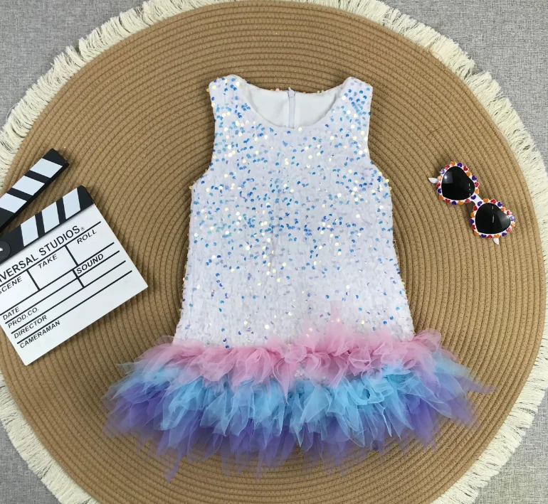 

Оптовая продажа, платье с блестками для маленьких девочек, горячая распродажа, детское платье для малышей