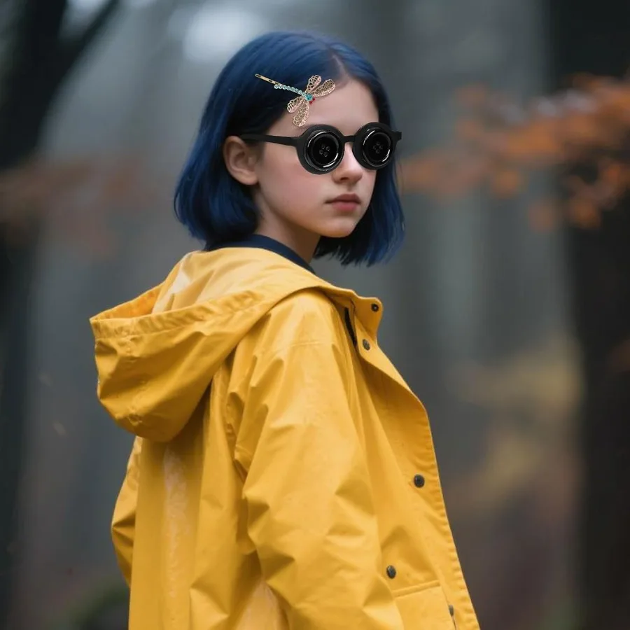 Conjunto de colar de grampo de cabelo de libélula elegante para mulheres acessórios de fantasia de Halloween meias elegantes e combinação de ornamento de cabelo fo