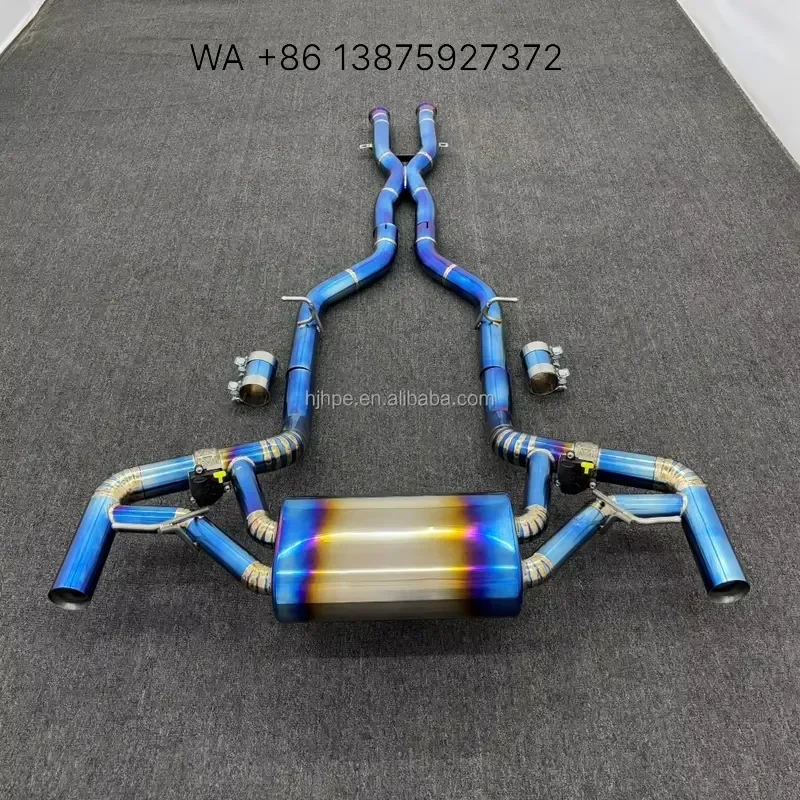 Wmwmnu for Mercedes-Benz GT 4.0T High Quality Titanium Cat Back Exhaust System Baked Blue Finish Performance Muffler Pipe