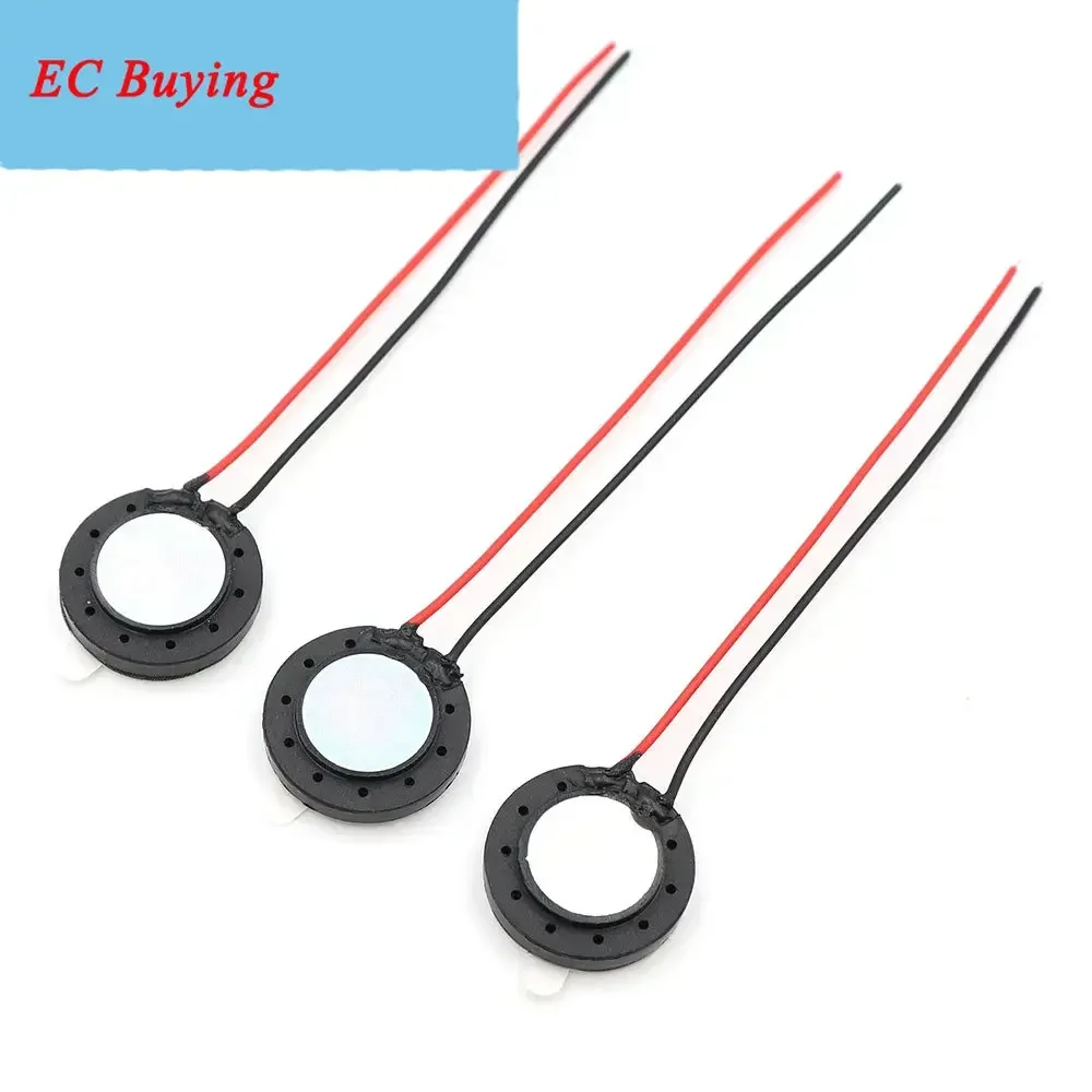 5 шт./лот, 16 мм, 8 Ом, круглый пластиковый внутренний магнитный динамик с проводом, 8R, 1 Вт, клей, двусторонний клей, игрушки