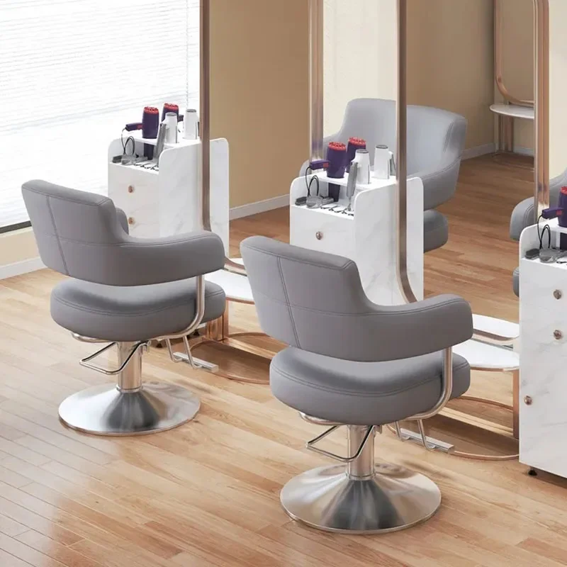 Portable Barbershop Salon Chair Luxury Beauty Gold Hairdressing Salon Chair Barber Swivel Silla De Barbero Commercial Furniture