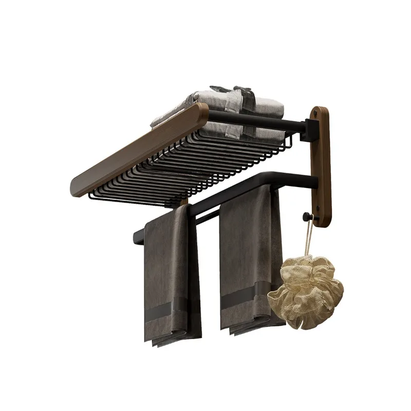 Toilet storage toilet toilet solid wood towel rack y