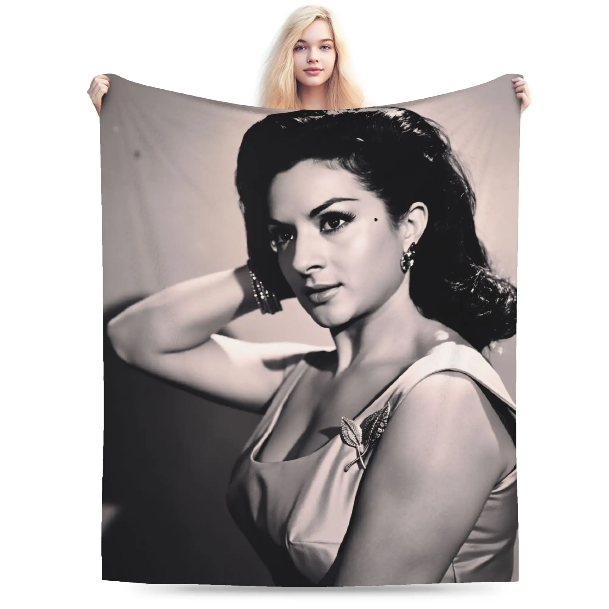 Lola Flores Blanket Winter  Cozy Throw Blanket For Adults Girls Outdoor Flannel Bedspread Bed Cover
