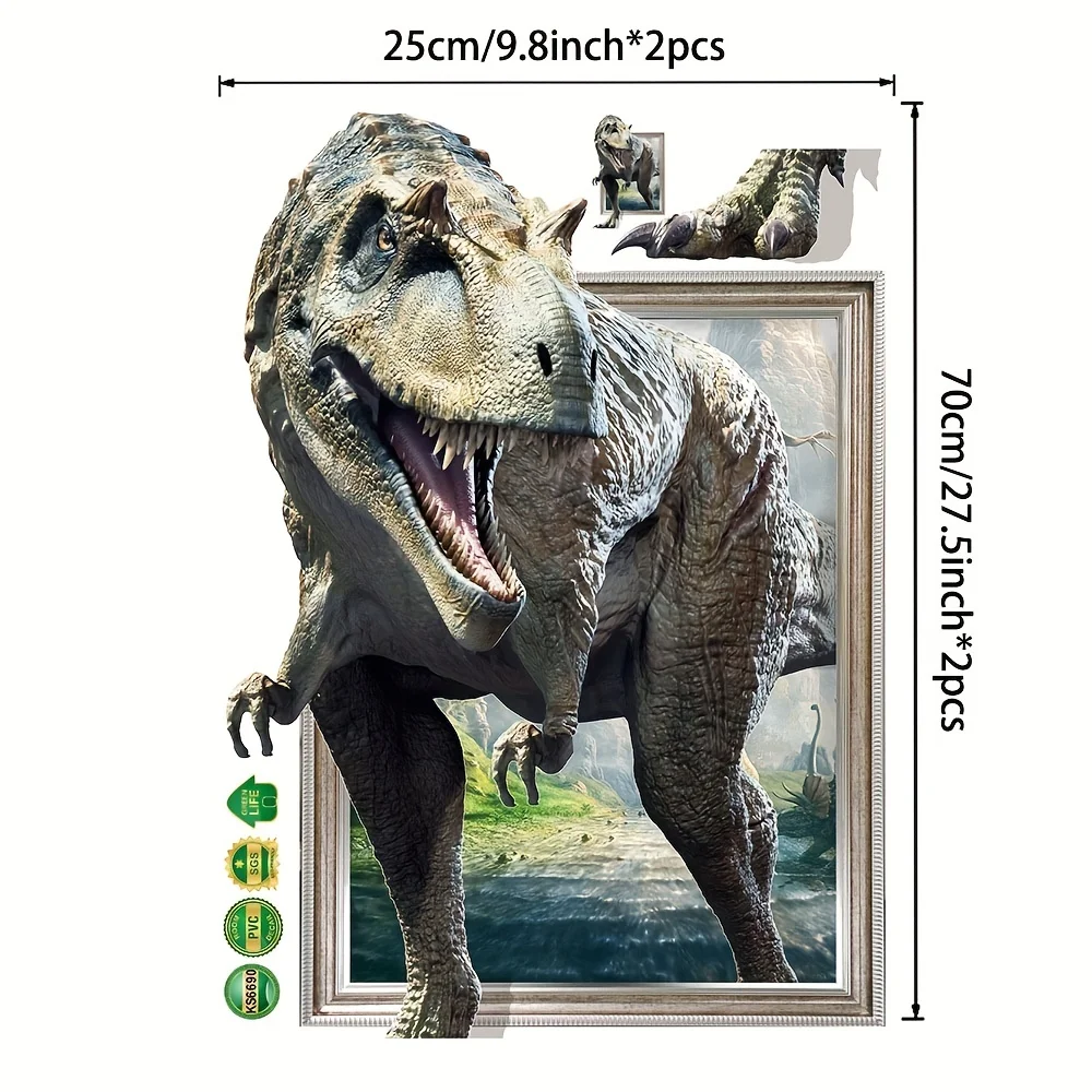 3D Dinosaur Forest Wall Stickers Living Room Bathroom Wall Vinyl Decals Waterproof Home Decorataion Animal Wall Accessories