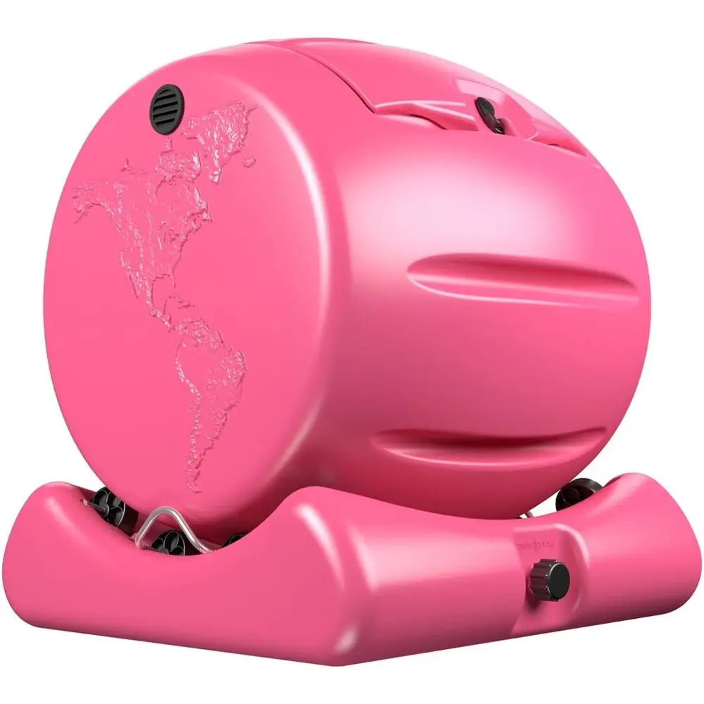 

Pink American-Made Compost Tumbler with BPA-Free and Rust-Resistant Features, Easy Setup, and Compost Tea Capability