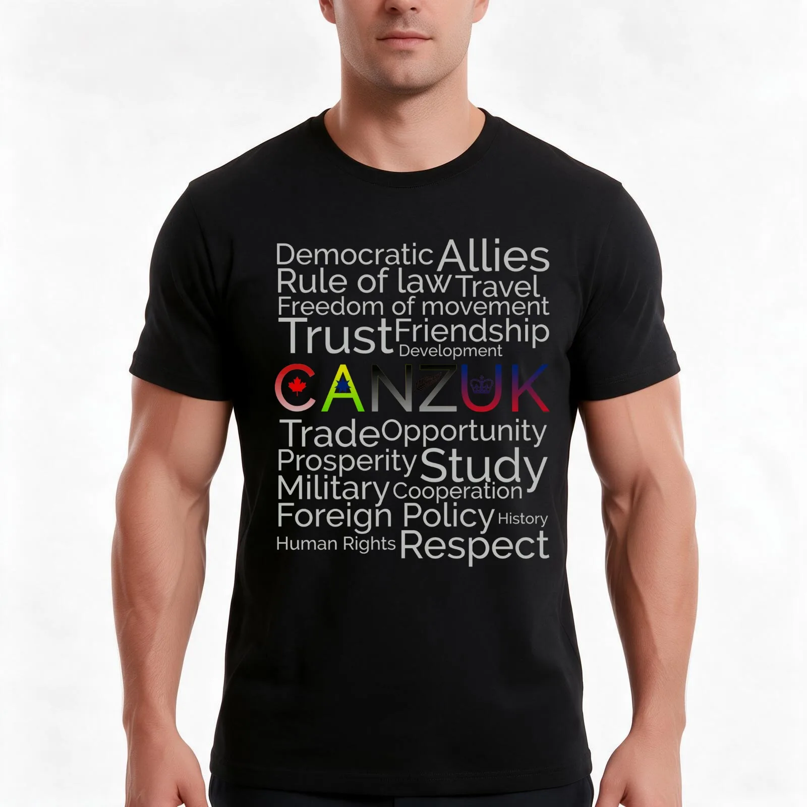 CANZUK: Affiliated Words With Symbols T-Shirt Summer Casual Cotton Tee Oversized Streetwear Tops Vintage Graphic Print