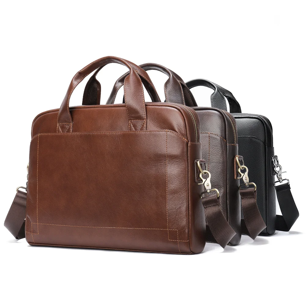 Men's Briefcase Executive Bag Man 14"Laptop s For Porte-Documents Business Leather Shoulder s Handbag 서류가방