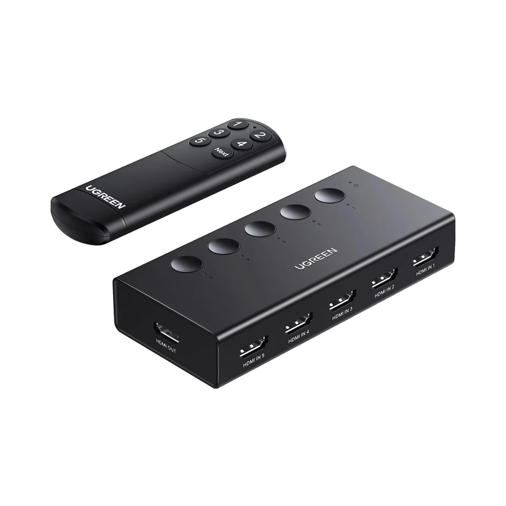 UGREEN 90512 5-Port for Switch Splitter Remote 4K 60Hz Custom Design for PS5/Switch//Fire Stick