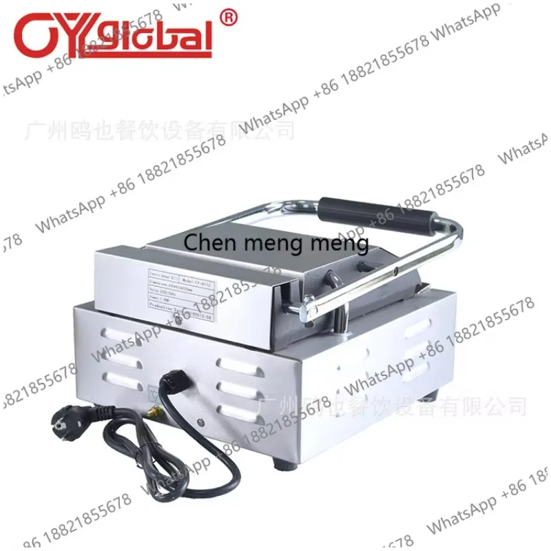 M138 upper pit and lower flat plate grilling stove, panini machine, electric sandwich machine, single head electric grilling sto