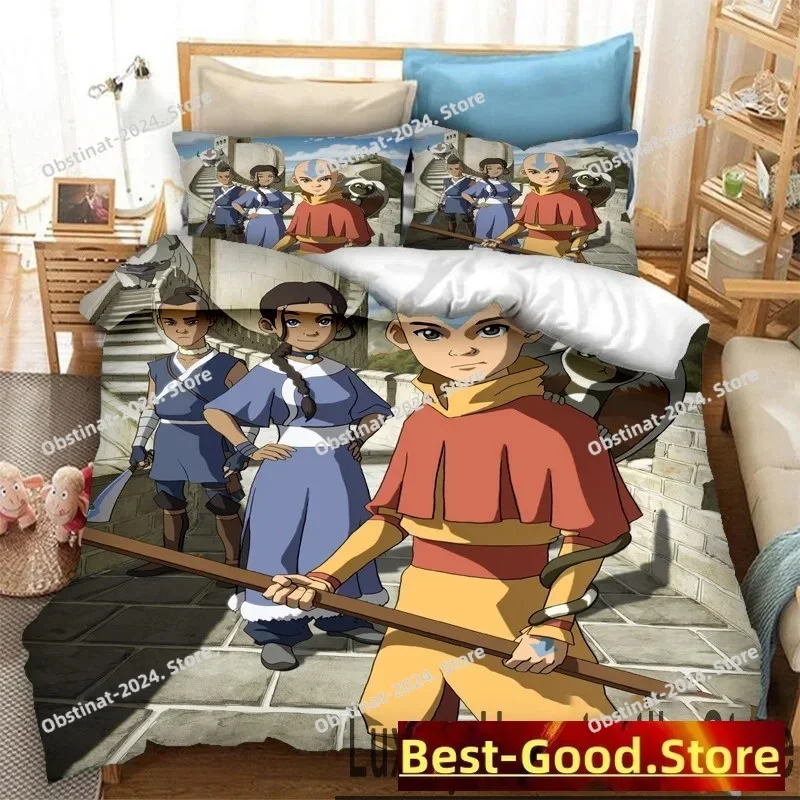 

Cartoon Avatar The Last Airbender Printed Bed Set Duvet Cover Pillowcase Bedding Set Bed Linen Sheet Quilt Cover Full Queen Size