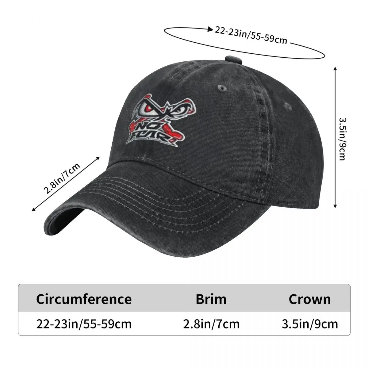 No Fear Washed Baseball Cap American Lifestyle Brand Streetwear Hip Hop Hats Summer Women Men Kpop Rock Designer Snapback Cap