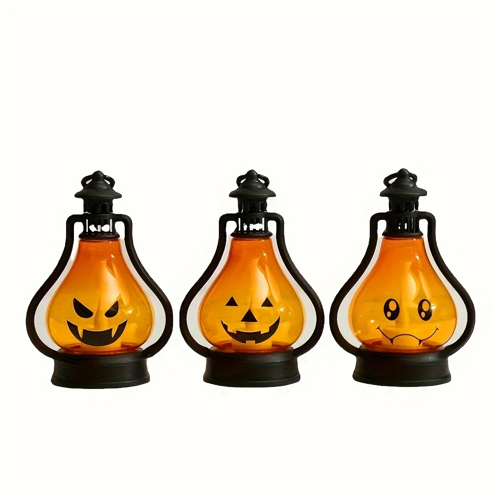 Horror Halloween LED Wind Light Portable Pumpkin Ghost Lantern Bar ornamento da tavolo Halloween Decor puntelli forniture per feste