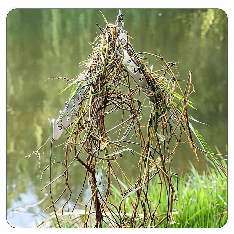 Teichgrasmäher, faltbar, gezahnter Griff, Werkzeug zum Entfernen von Wasserpflanzen, mit 20 m Seil, Teichgrasrechen für Unterwasser, Dock, Kanal – Detail 10