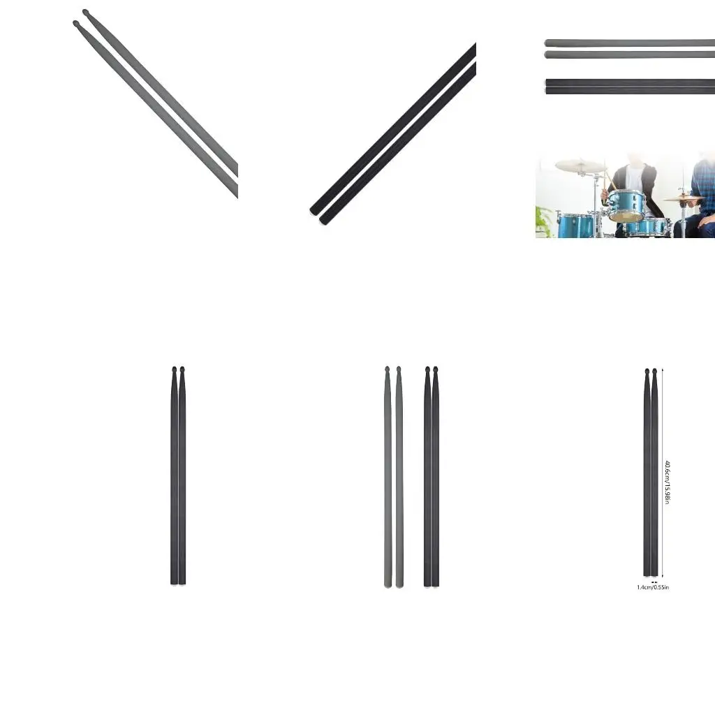 Q39E 1 Pair Drum with Antislip Handle, 5A Carbon Fiber Drumsticks for Beginners