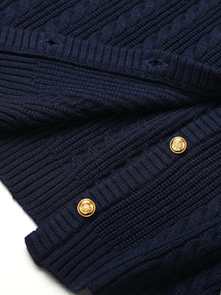 Original Tail Single Cárdigan de punto para mujer cuello ort irt Pretzel diseño de flores Otoño Invierno nuevo Sle Long Sve Po...